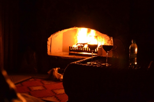A perfectly romantic fireside wine on a cold and wintery night